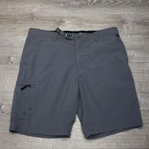 Realtree Fishing Shorts Mens M Gray Cargo 9 Inseam Adjustable Waist Stretch